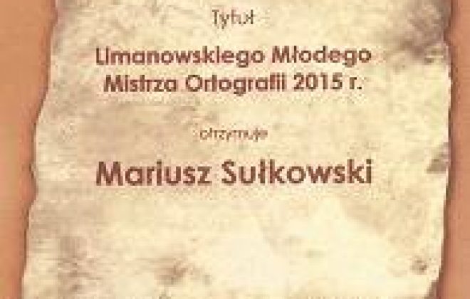 Mariusz Sułkowski Młodym Mistrzem Ortografii